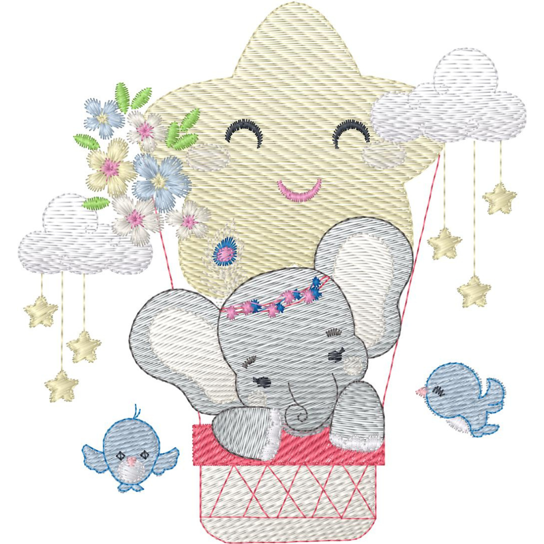 Elefantita en Globo Estrella