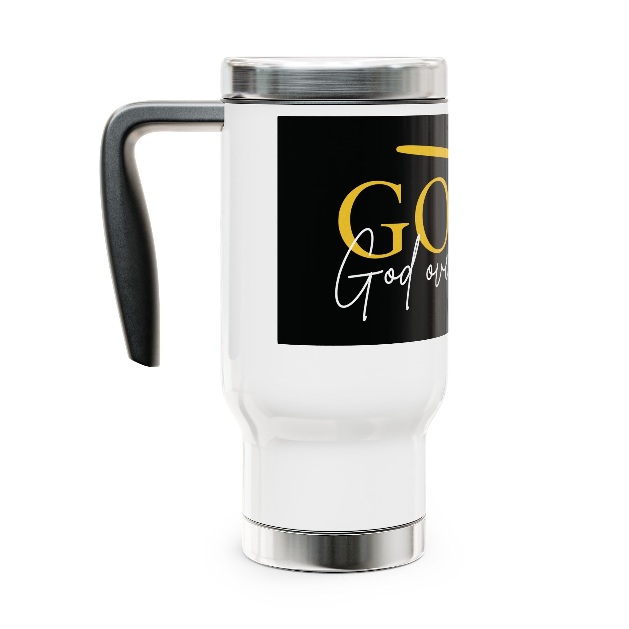 GOAT God Over All ThingsTravel Mug - Stainless Steel Coffee Cup, Motivational Mug, Faith-Based Gift, Christian Travel Mug