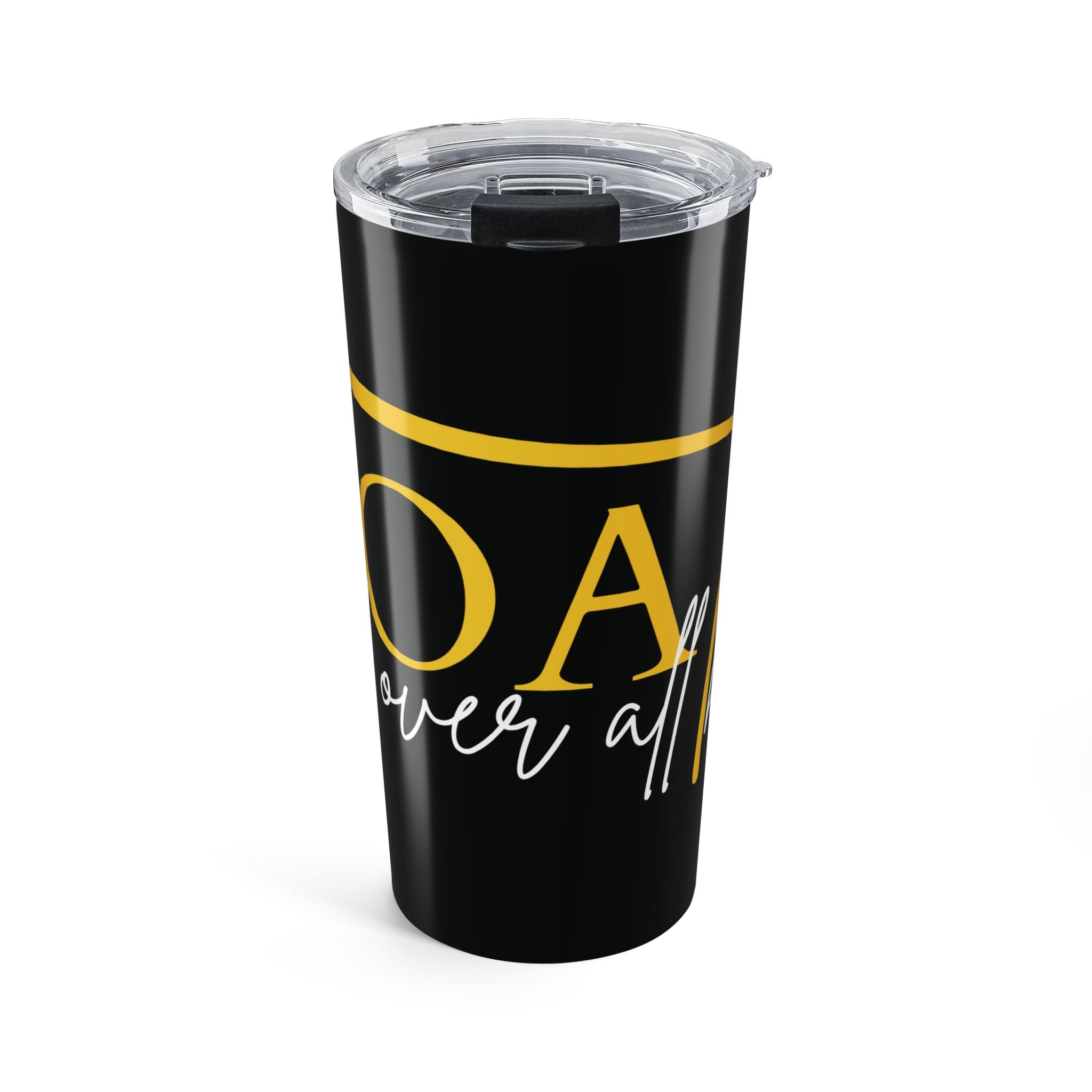 GOAT God Over All Things Tumbler 20oz Black | Motivational Travel Mug for Daily Inspiration, Gift for Friends, Office Drinkware, Encouraging Quotes