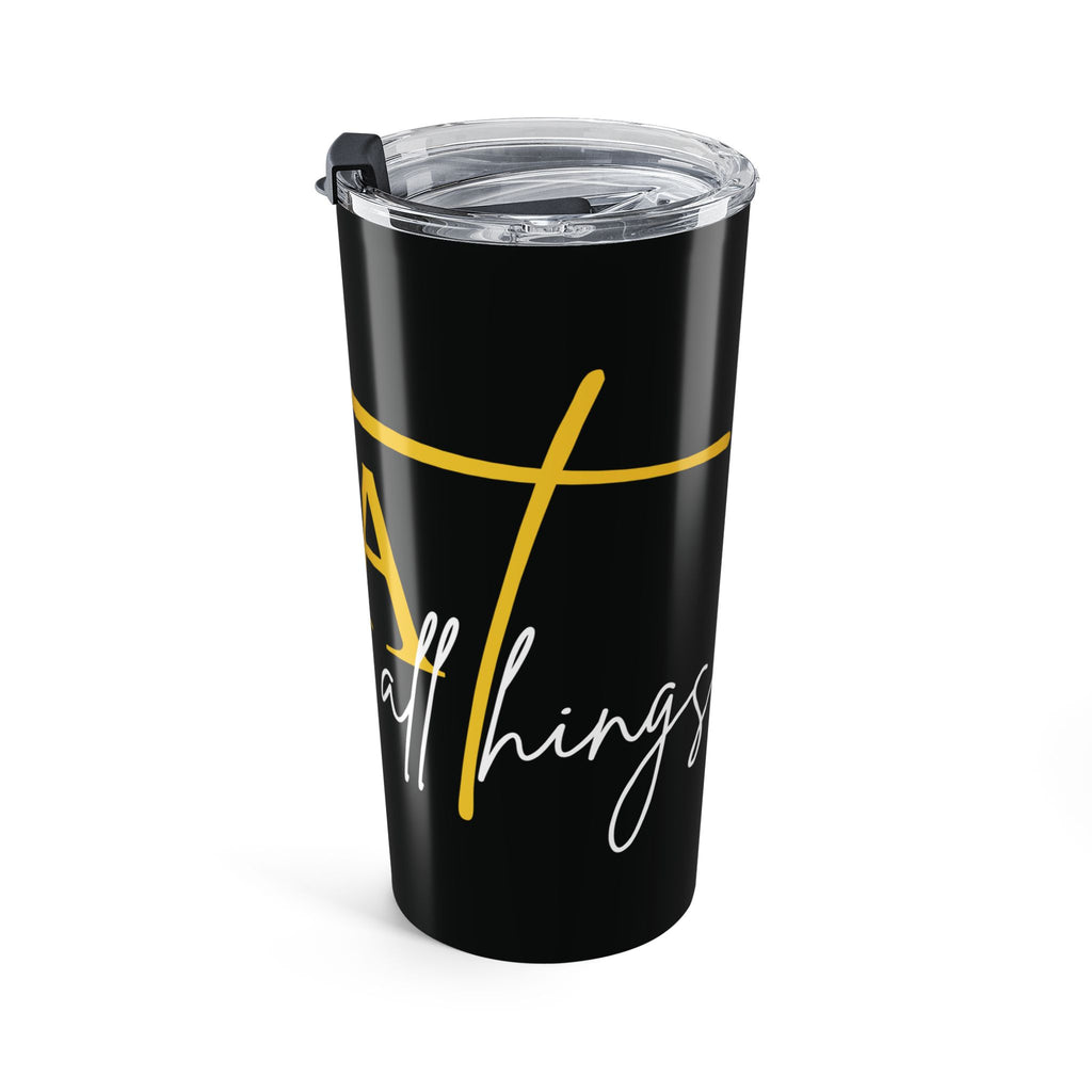 GOAT God Over All Things Tumbler 20oz Black | Motivational Travel Mug for Daily Inspiration, Gift for Friends, Office Drinkware, Encouraging Quotes