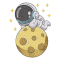 Astronauta Acostado en la Luna