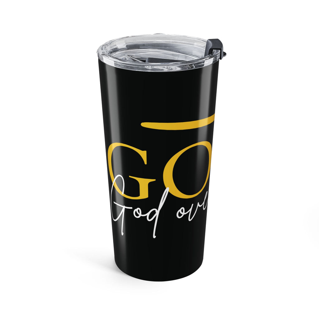 GOAT God Over All Things Tumbler 20oz Black | Motivational Travel Mug for Daily Inspiration, Gift for Friends, Office Drinkware, Encouraging Quotes