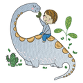 Niño con Dinosaurio
