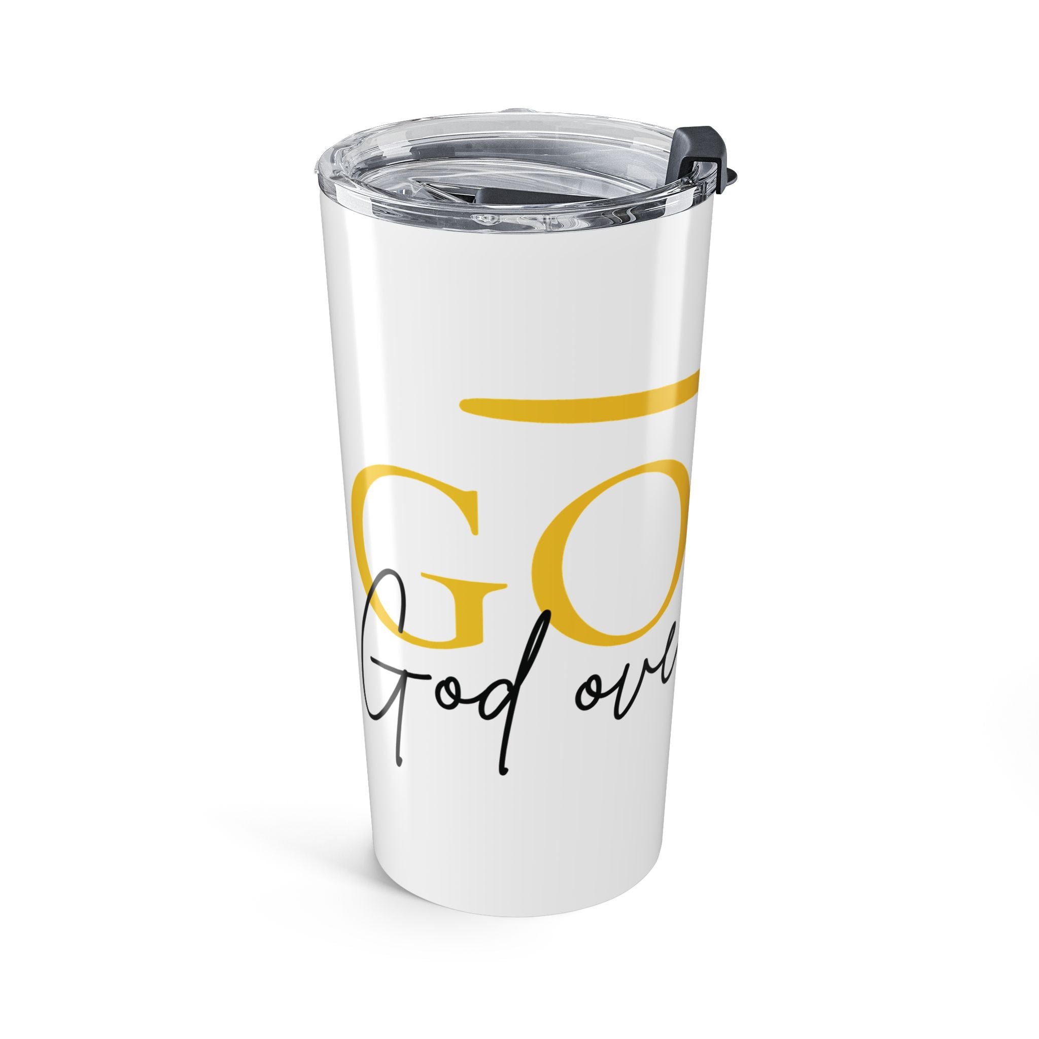 GOAT God Over All Things Tumbler 20oz | Motivational Travel Mug for Daily Inspiration, Gift for Friends, Office Drinkware, Encouraging Quotes