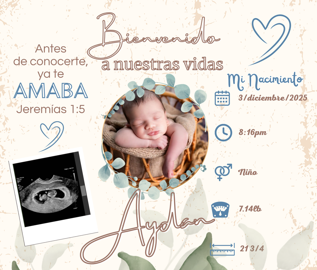 Tumbler Personalizado "Antes de Conocerte Ya Te Amaba" – Diseño de Nacimiento para Niño