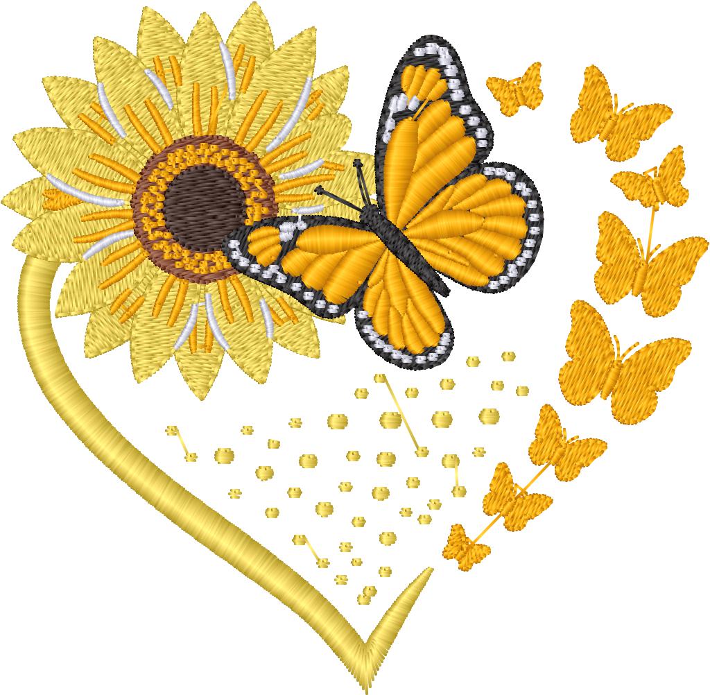 Corazón Mariposa Girasol