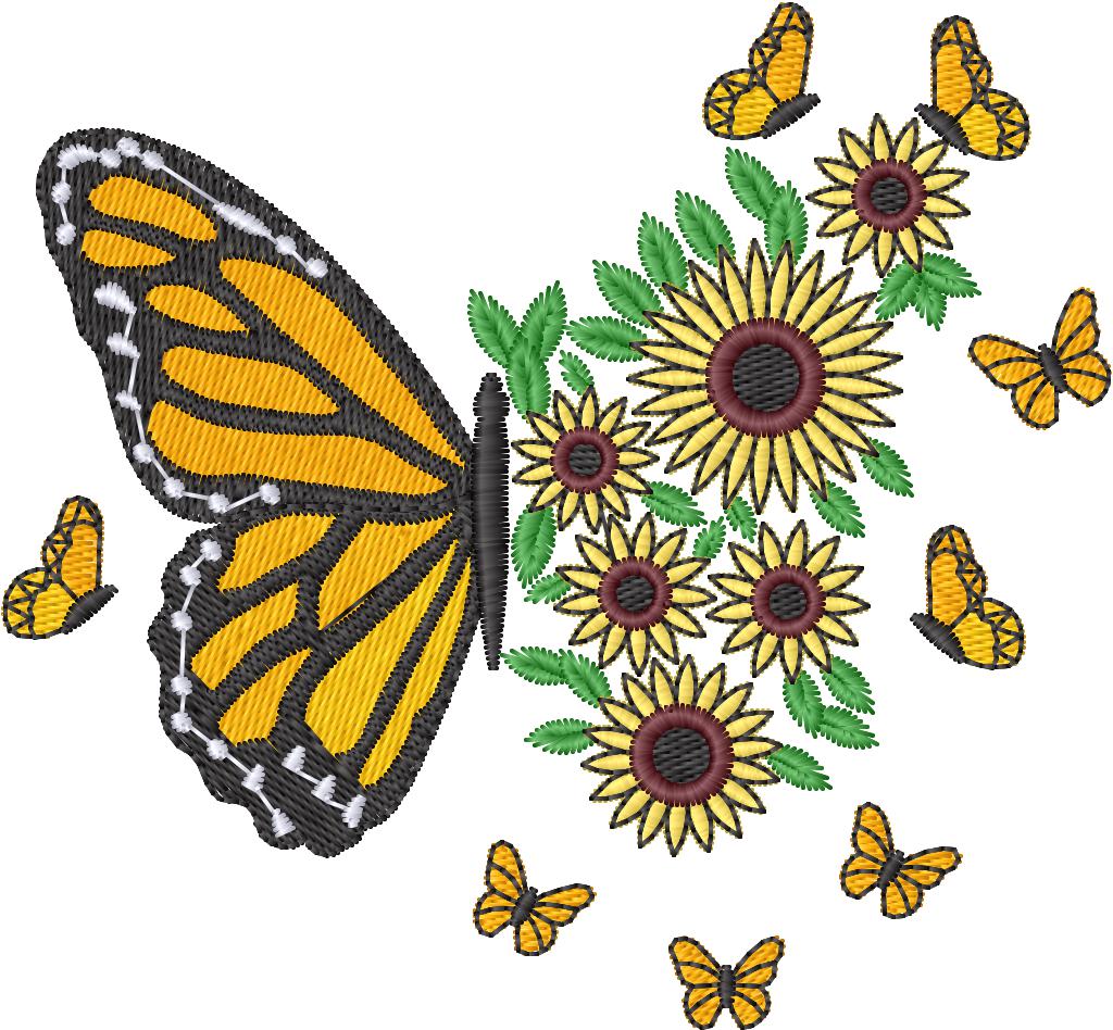 Mariposas y Girasoles