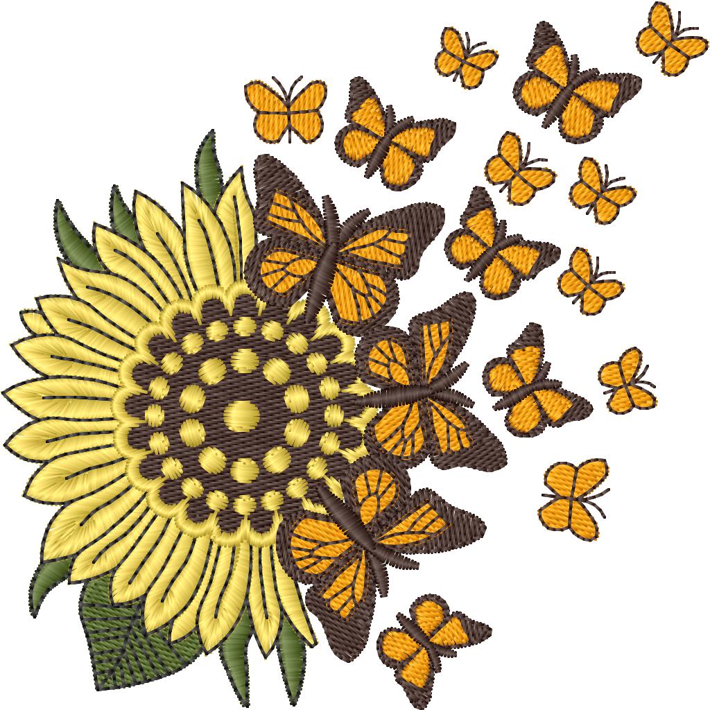 Girasol y Mariposas