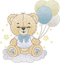 Osito con Globos y Estrellas